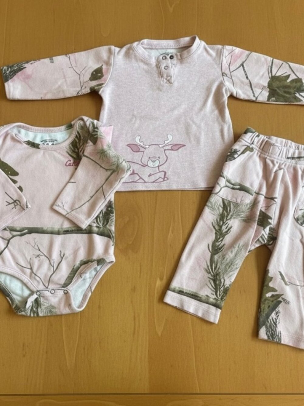 Cabela 3 PC BABY Set PINK Camo